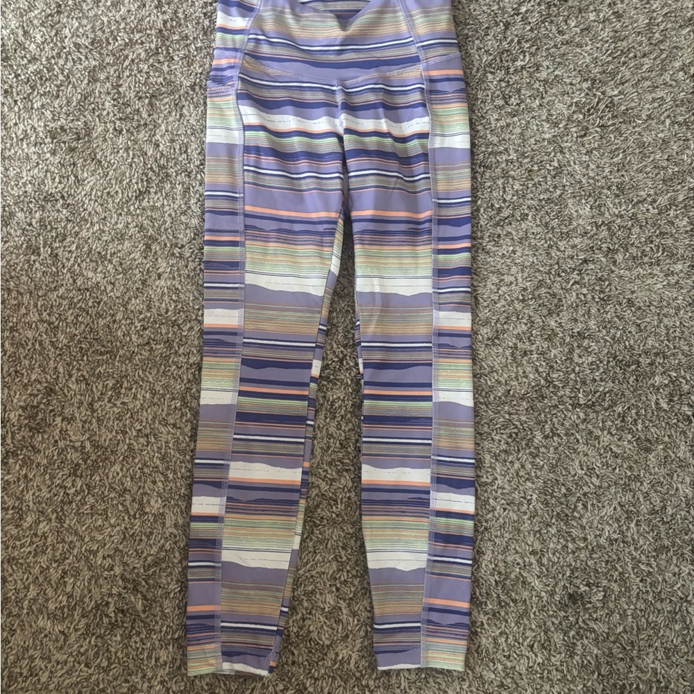 Columbia Purple and Blue Leggings with Gradient Stripes